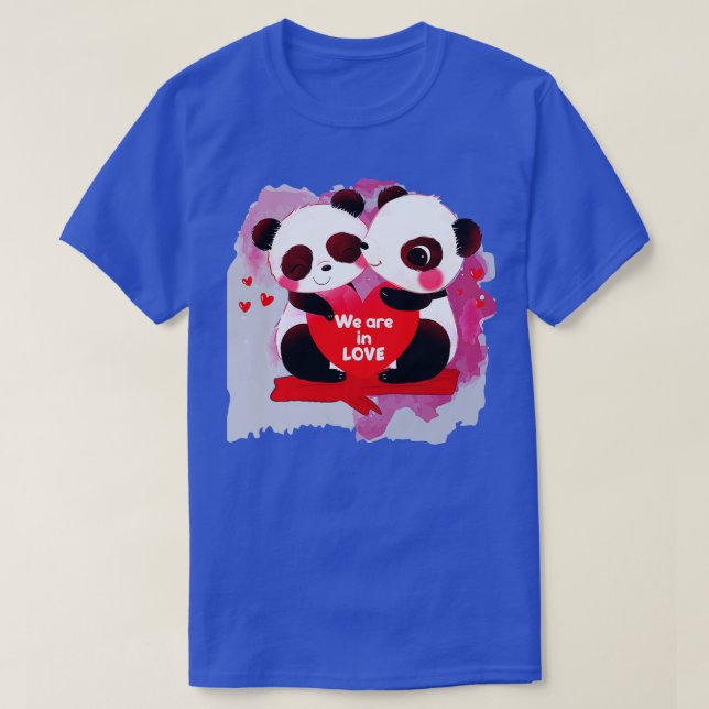 Adorable pandas in love T-Shirt (Design Front)