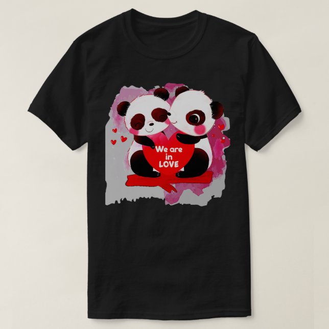 Adorable pandas in love T-Shirt (Design Front)