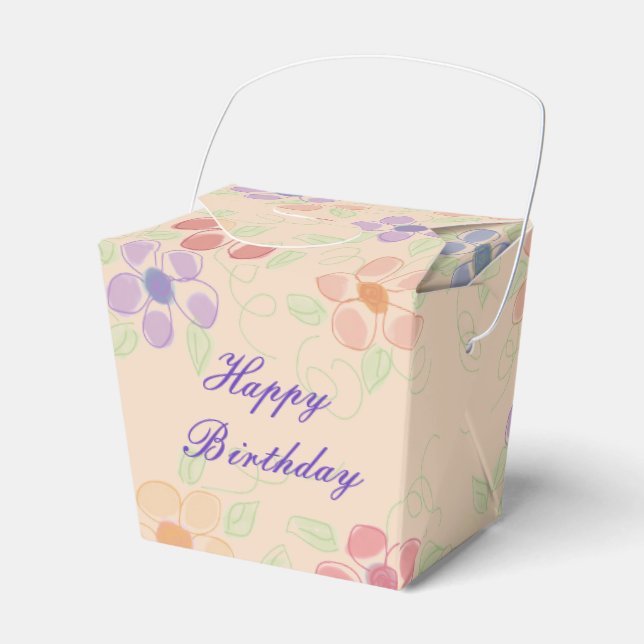 Adorable Paper Flowered Favour Box (Front Side)