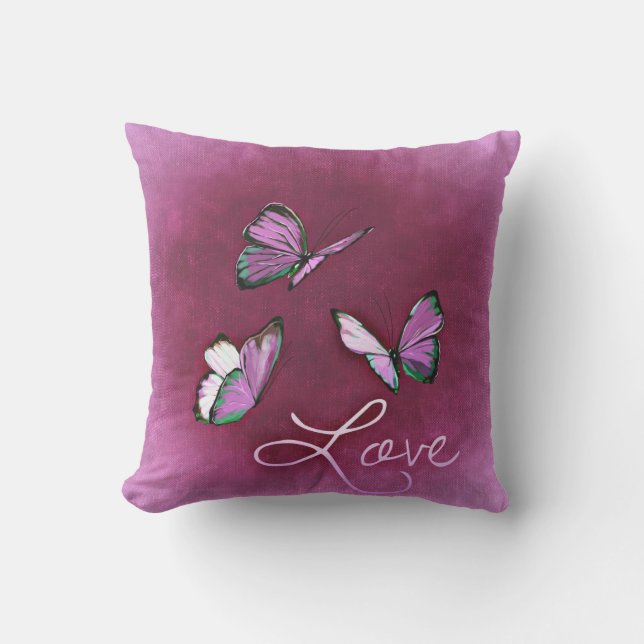 adorable papillons violets Coussin de la Saint-Val (Recto)