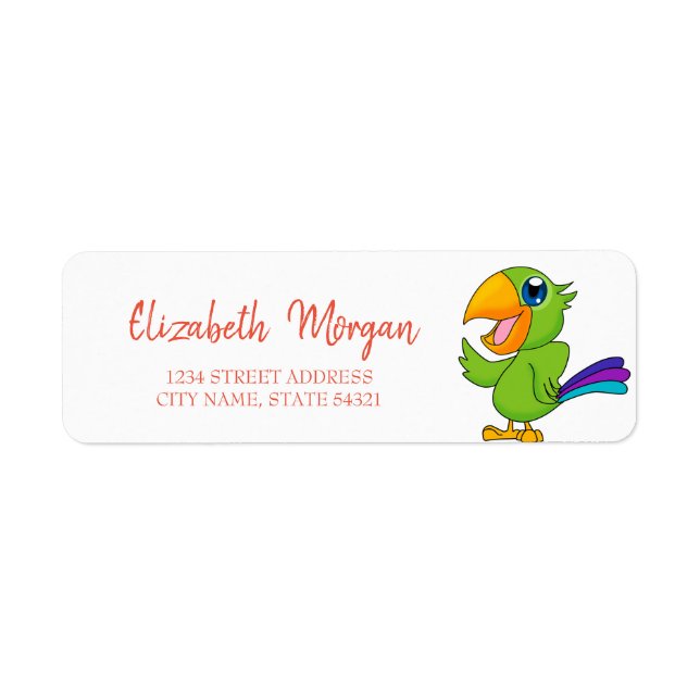 Adorable  Parrot , White Address Label (Front)