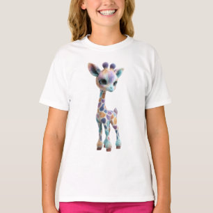Adorable Pastel Rainbow Spotted Giraffe Kids T-Shirt