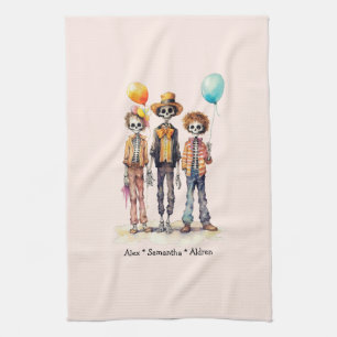 Adorable Pastel Zombie Trio - Cute Halloween (2) Kitchen Towel