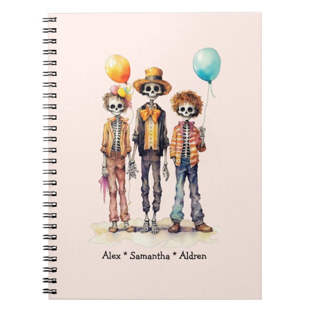 Adorable Pastel Zombie Trio - Cute Halloween (2) Notebook (Front)