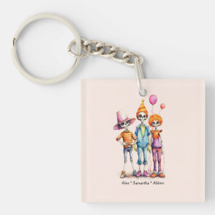 Adorable Pastel Zombie Trio - Cute Halloween (3) Keychain