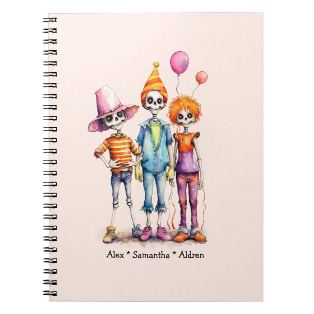 Adorable Pastel Zombie Trio - Cute Halloween (3) Notebook (Front)