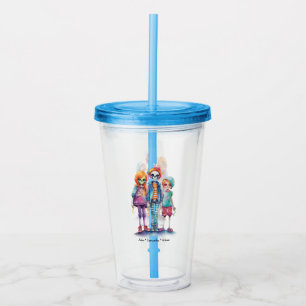 Adorable Pastel Zombie Trio - Cute Halloween Acrylic Tumbler
