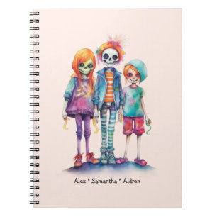 Adorable Pastel Zombie Trio - Cute Halloween Notebook