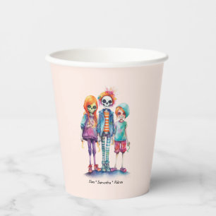 Adorable Pastel Zombie Trio - Cute Halloween Paper Cups