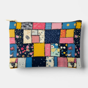 Adorable Patchwork Design, Playful Pattern Accessory Pouch