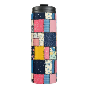 Adorable Patchwork Design, Playful Pattern Thermal Tumbler