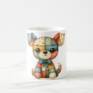 Adorable Patchwork Dog #5 Digital Art Coffee Mug