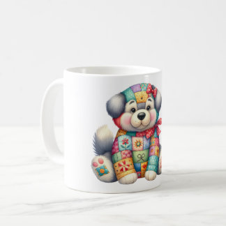 Adorable Patchwork Dog #9 Digital Art Coffee Mug