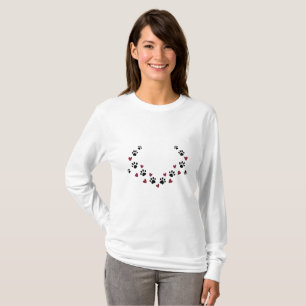 Adorable Paw & Heart Pattern Shirt