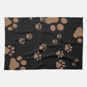 Adorable Paw Print Pattern Kitchen Towel
