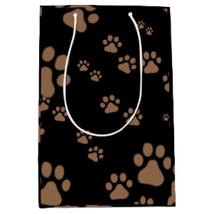 Adorable Paw Print Pattern Medium Gift Bag