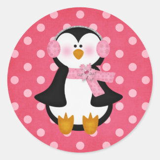 adorable Penguin Classic Round Sticker