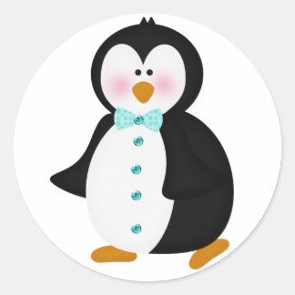 adorable Penguin Classic Round Sticker