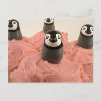 Adorable Penguin Cupcake toppers post card