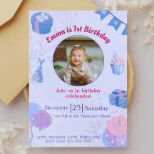 Adorable Personalized 1st Birthday Invitations 