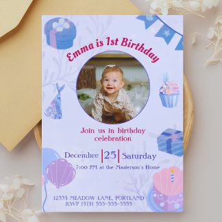 Adorable Personalized 1st Birthday Invitations 