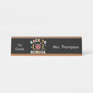 Adorable Personalized Back to School Desk Name Plate