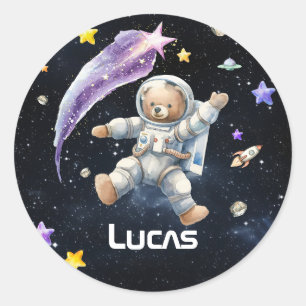 Adorable Personalized Galactic Party Stickers