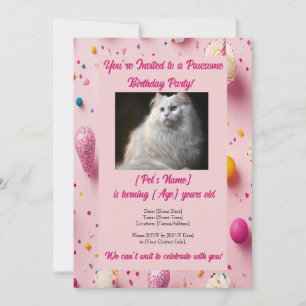 Adorable Pet Birthday Invitation with Custom Photo