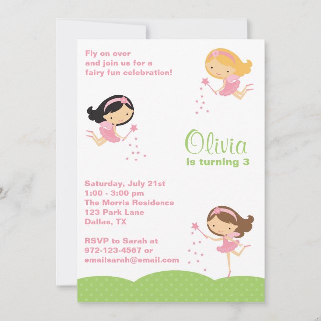 Adorable Petites fées Invitations (Devant)