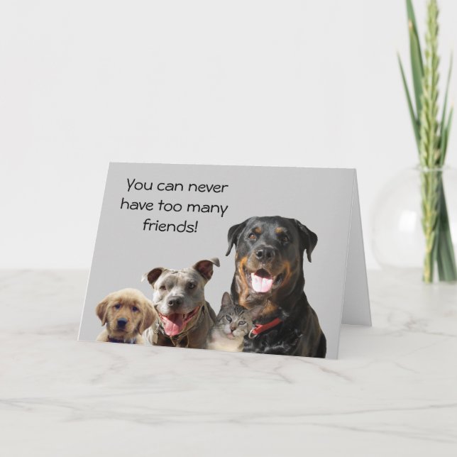 Adorable Pets Friendship Card (Front)