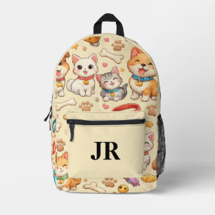 adorable pets printed backpack