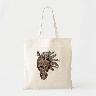 Adorable pfergekopf metallized horse head tote bag