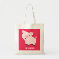 Adorable Pig Farm Animal Floral Personalized