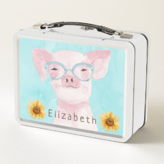 Adorable Pigle | Add Your Own Name Metal Lunch Box