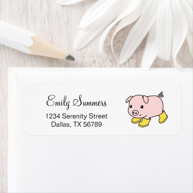 Adorable Piglet Pig in Yellow Rubber Boots  (Insitu)