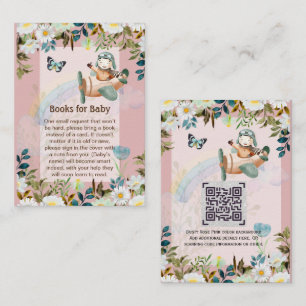 Adorable Pilot Baby Poem Book Request QR Code Card