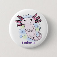 Adorable pink axolotl cartoon