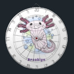 Adorable pink axolotl cartoon dartboard<br><div class="desc">I love axolotls! This cute Mexican walking fish cartoon is both happy and fun.</div>