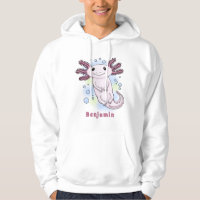 Adorable pink axolotl cartoon