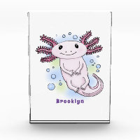 Adorable pink axolotl cartoon