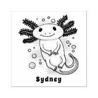 Adorable pink axolotl cartoon