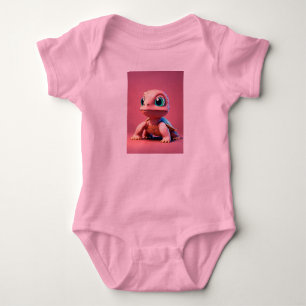 Adorable Pink Baby Turtle Jersey Bodysuit