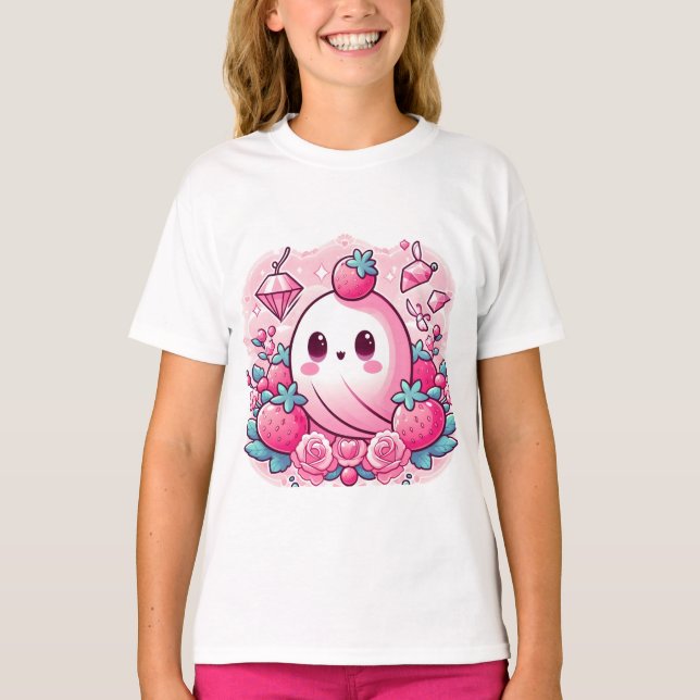 Adorable Pink Coquette Ghost T-Shirt (Front)