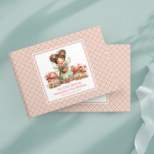 Adorable Pink Fairy Girl Birthday Guest Book