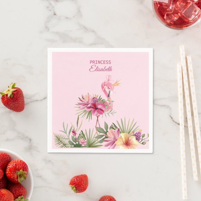 Adorable Pink Flamingo Napkin (Insitu)