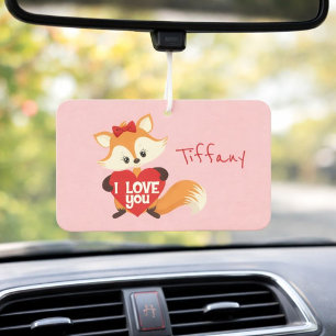 Adorable Pink I Love You Fox Air Freshener