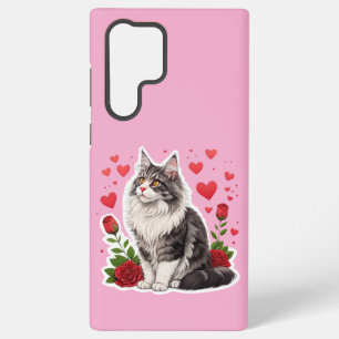 Adorable Pink Kitten Samsung Galaxy S22 Ultra Phon Samsung Galaxy Case