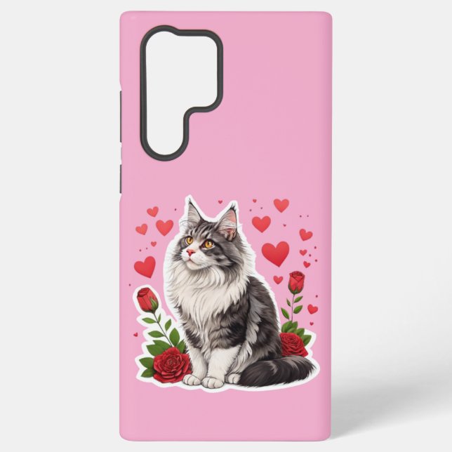 Adorable Pink Kitten Samsung Galaxy S22 Ultra Phon Samsung Galaxy S22 Ultra Case (Back)