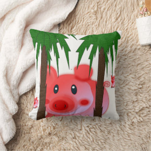 Adorable Pink Pig Throw Pillow