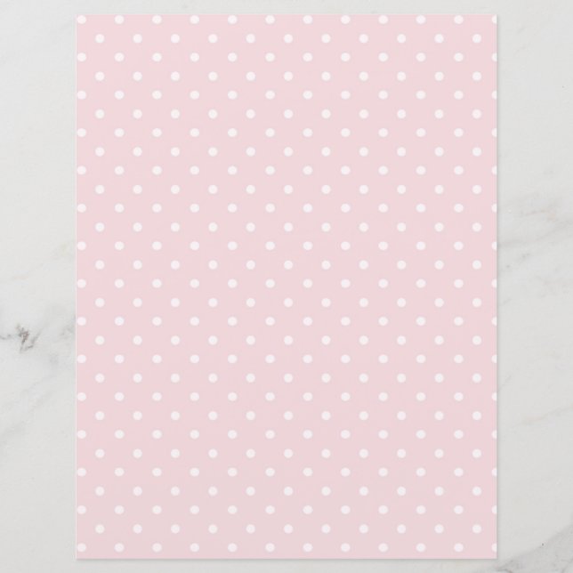 Adorable Pink Polka Dots Scrapbook Paper (Front)